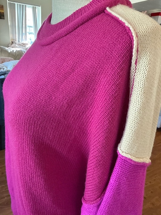 🏰🆕💜SHE + SKY: COLOR BLOCK PULLOVER SWEATER TOP SMALL - Picture 14 of 15